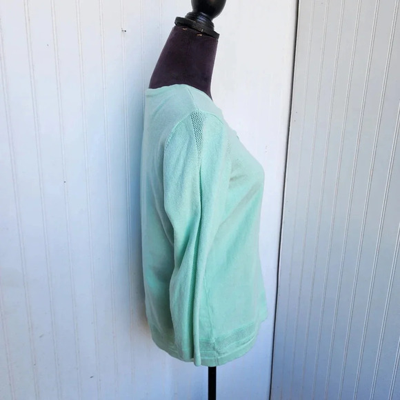 Christopher & Banks Women's Mint Green Cardigan Sweater Strerch Button Sz M - Picture 5 of 11